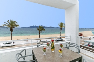 view from the terrace of Puerto Pollensa beach  